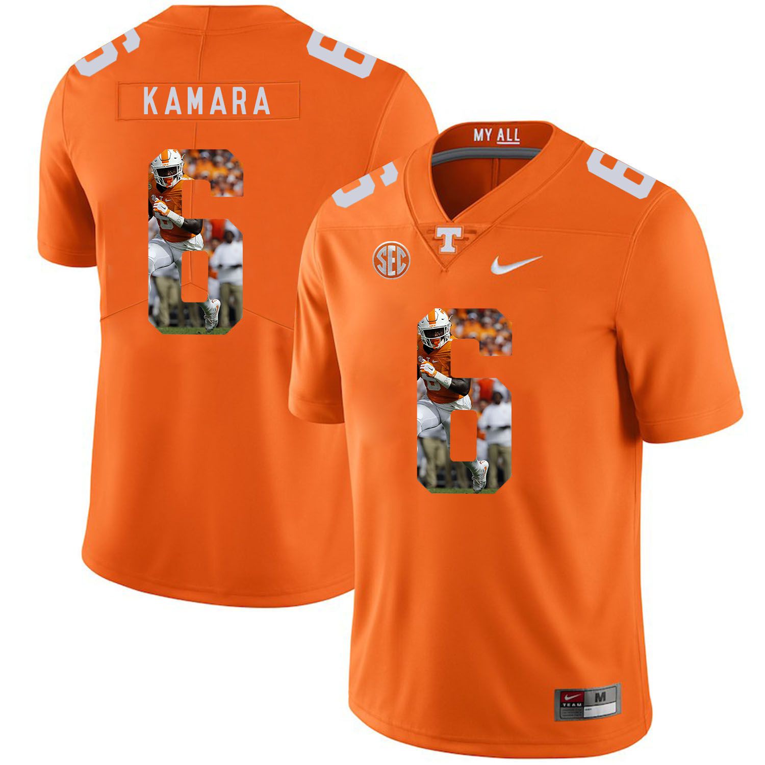 Men Tennessee Volunteers #6 Kamara Orange Fashion Edition Customized NCAA Jerseys->customized ncaa jersey->Custom Jersey